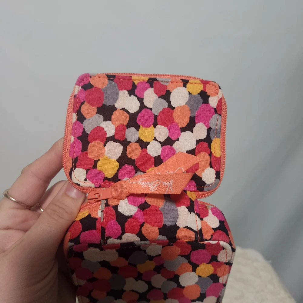 Vera Bradley Pink Multicolor Dot Small Wallet Case. Small Jewelry Case.